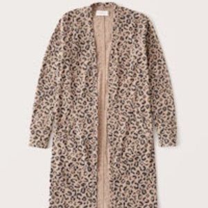 Abercrombie & Fitch Cozy Duster Leopard Cardigan